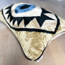 Load image into Gallery viewer, Velvet Ikat Cushion Cover Evil Eye - Mandi at Home