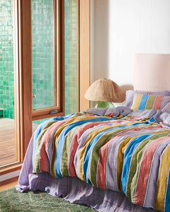 Majorca Stripe Woven Linen Quilt Cover - Kip & Co - Mandi at Home