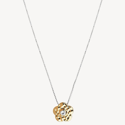 NAJO - Forget-Me-Not Two Tone Sterling Silver and 14K Yellow Gold Plate Pendant Necklace - Mandi at Home