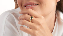 Load image into Gallery viewer, Georgina Gold Plate, Green and White CZ Dress Ring - Mandi at Home