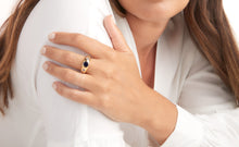 Load image into Gallery viewer, Georgina Gold Plate, Dark Blue and White CZ Dress Ring - Mandi at Home