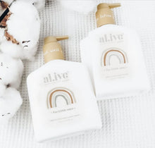 Load image into Gallery viewer, Baby Duo + Tray - Hair/Body Wash &amp; Lotion - Gentle Pear - al.ive Body - Mandi at Home