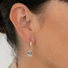 Load image into Gallery viewer, Despina Gold Plate Hoop Earrings with Baguette CZ - Mandi at Home
