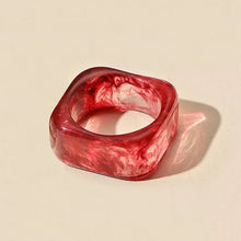 Load image into Gallery viewer, Geometric Acrylic Resin Ring - Red - A Fox Called Wilson - Mandi at Home