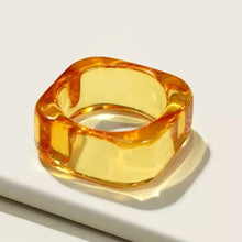 Load image into Gallery viewer, Geometric Acrylic Resin Ring - Yellow - A Fox Called Wilson - Mandi at Home