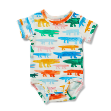 Load image into Gallery viewer, Crocodile Smile Short Sleeve Bodysuit - Mandi at Home