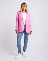 Load image into Gallery viewer, Millie Linen Blazer - Super Pink - Foxwood Clothing - Mandi at Home