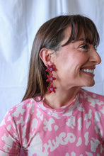 Load image into Gallery viewer, Frans Trio Earrings - Maroon and Mauve - Mandi at Home