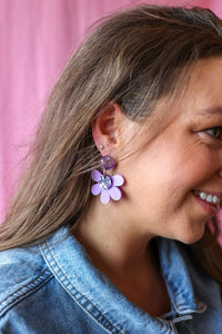 Posey Earrings - Mauve and Purple Glitter - Mandi at Home