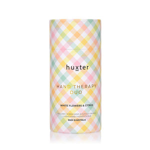 Huxter Hand Therapy Duo - White Flowers and Citrus - Pastel Checks - Mandi at Home