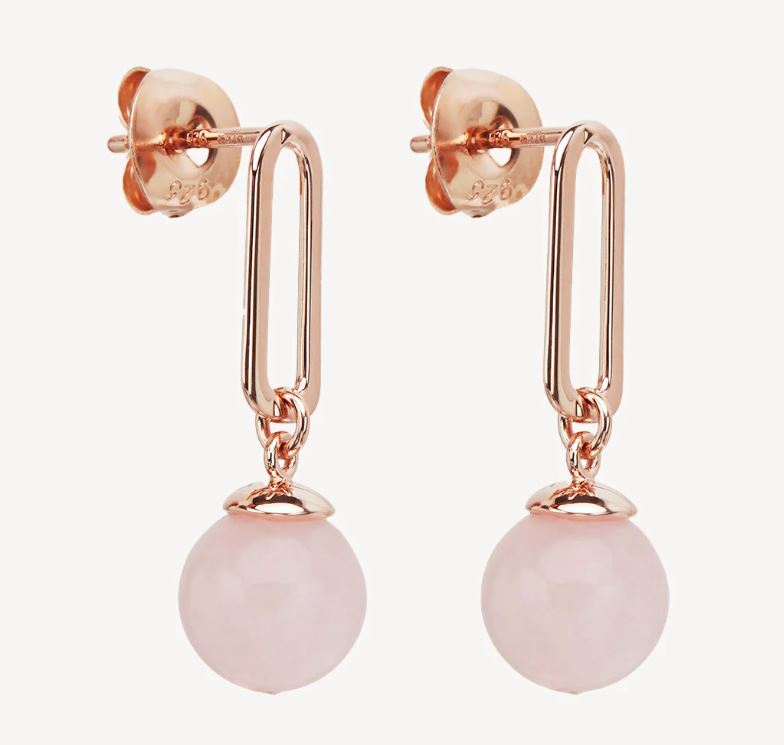 Alba Rose Quartz Earrings - Najo - Mandi at Home