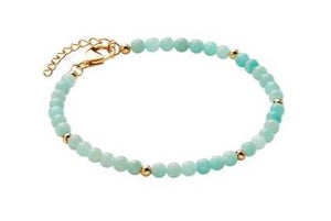 NAJO - Round Amazonite and Yellow Gold Beaded Bracelet