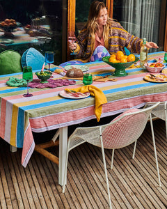 Majorca Stripe Woven Linen Tablecloth - Kip & Co - Mandi at Home