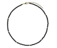 Load image into Gallery viewer, NAJO - Round Black Onyx and Yellow Gold Beaded Necklace