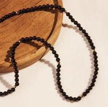 Load image into Gallery viewer, NAJO - Round Black Onyx and Yellow Gold Beaded Necklace