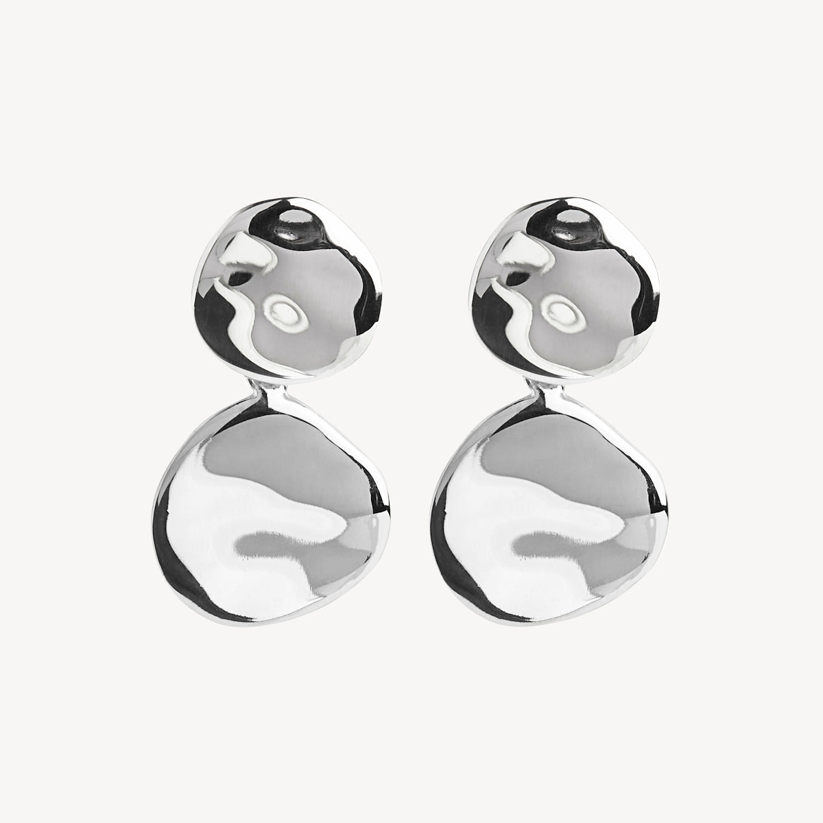 Shard Double Disc Sterling Silver Stud Earrings - Najo - Mandi at Home