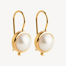 Load image into Gallery viewer, Garland 14K Yellow Gold Plate Pearl Earrings - Najo - Mandi at Home