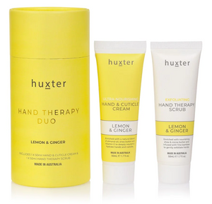 Huxter Hand Therapy Duo - Pale Yellow - Lemon & Ginger - Mandi at Home