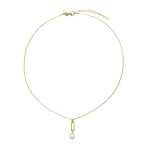 Single Link Drop Pearl Necklace - Najo