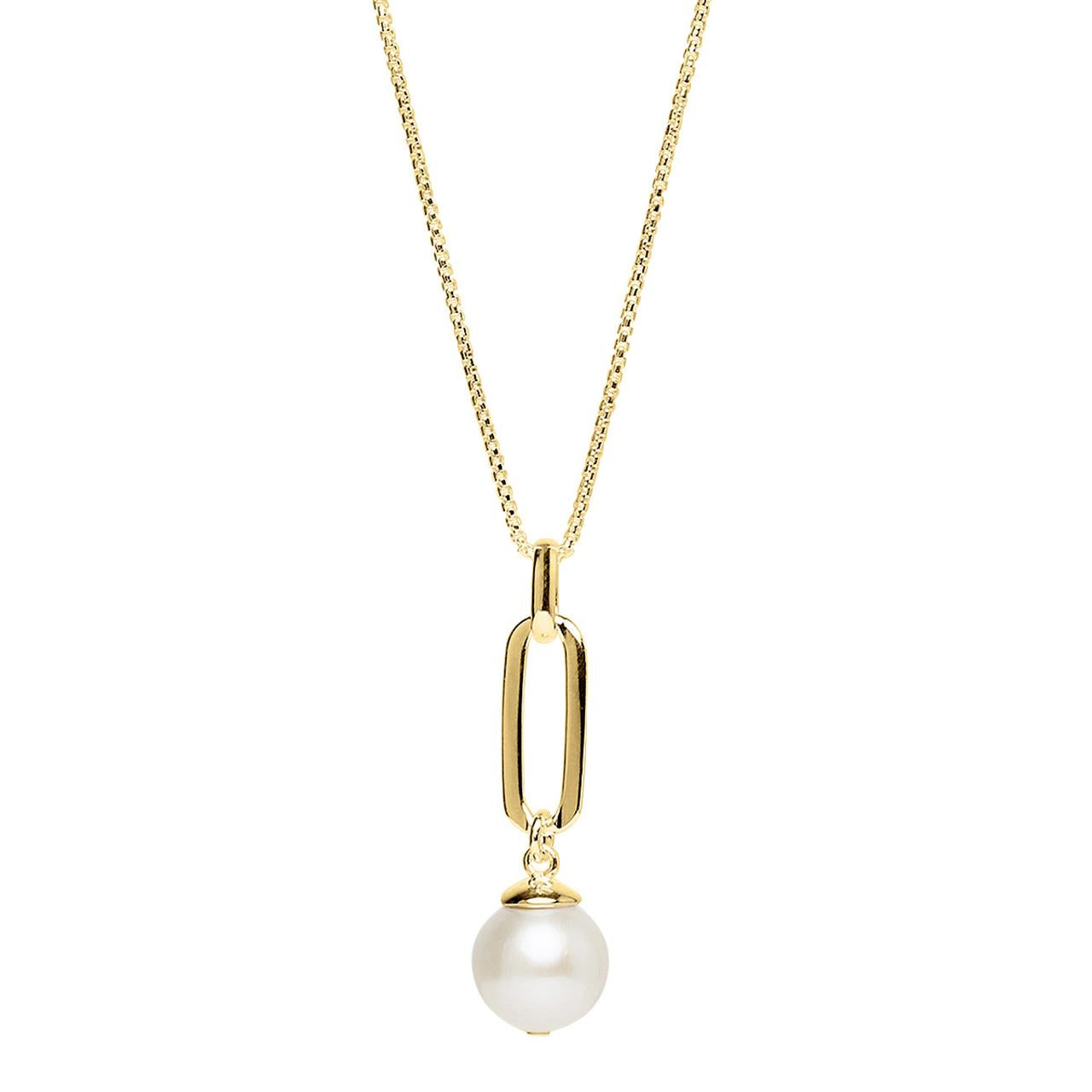 Yellow Gold Plated Pearl Pendant - Najo - Mandi at Home