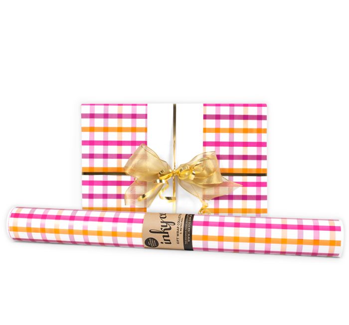 Plum Plaid Wrapping Paper - Inky Co - Mandi at Home