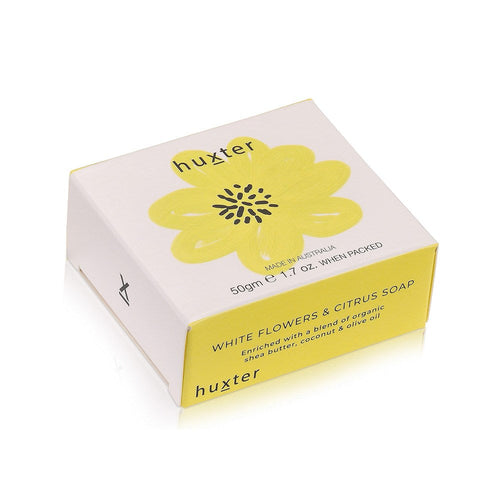Mini Boxed Guest Soap - Pale Yellow Flower - White Flowers and Citrus - Huxter - Mandi at Home