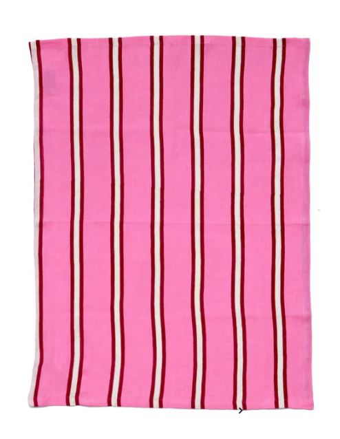 Raspberry Stripe Tea Towel - Mosey Me - Mandi at Home