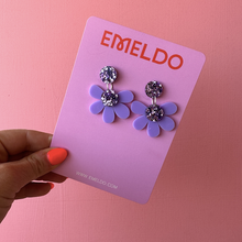 Load image into Gallery viewer, Posey Earrings - Mauve and Paurple Glitter - Emeldo - Mandi at Home