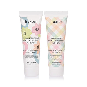 Huxter Hand Therapy Duo - White Flowers and Citrus - Pastel Checks - Mandi at Home