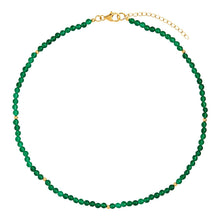 Load image into Gallery viewer, NAJO - Round Green Onyx and Yellow Gold Beaded Necklace - Mandi at Home