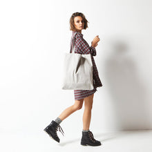 Load image into Gallery viewer, First Glance Canvas Tote Bag - Light Grey - Status Anxiety - Mandi at Home