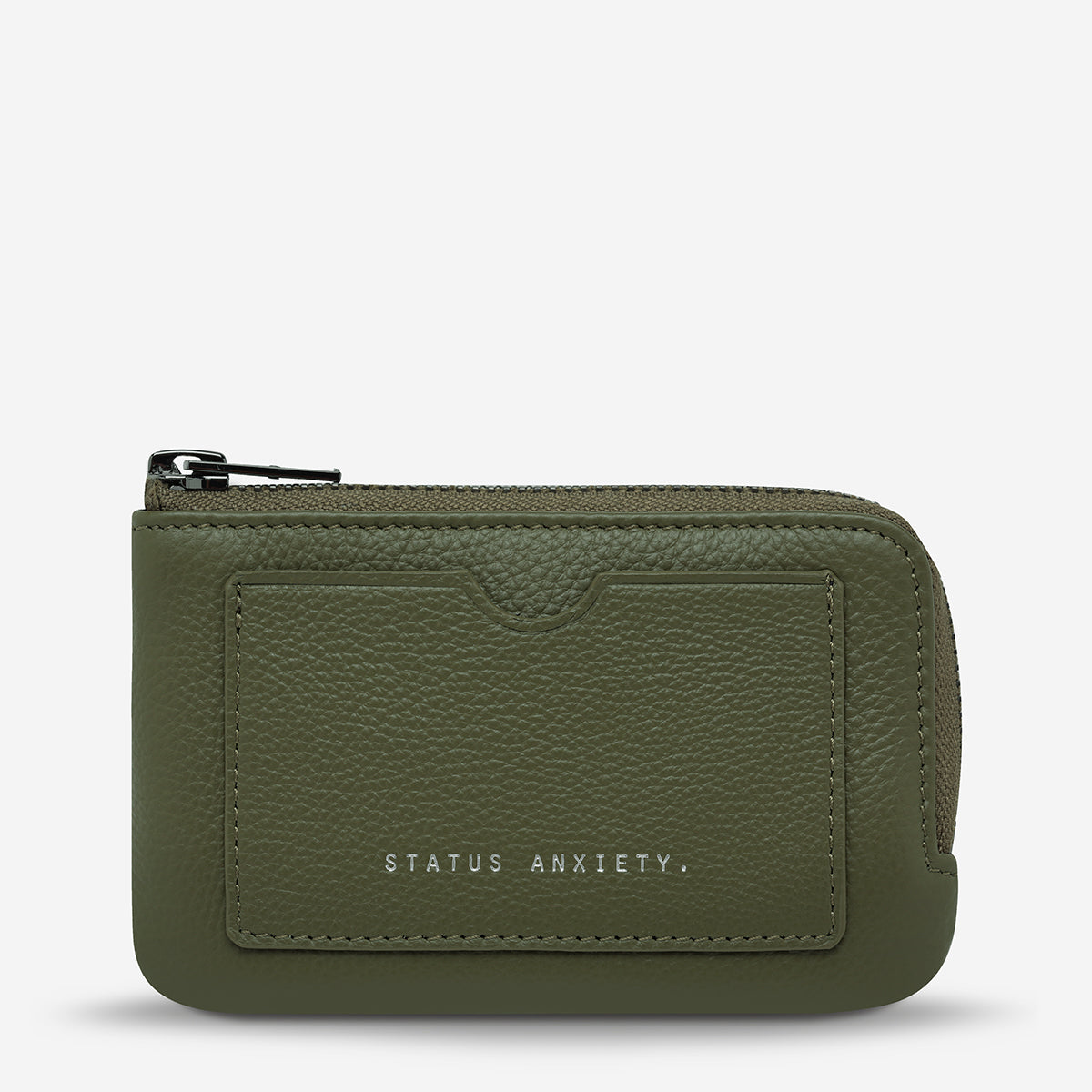 Left Behind Khaki Leather Pouch - Status Ansiety - Mandi at Home