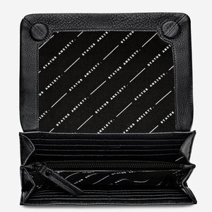 Remnant Large Black Leather Women's Wallet - Mandi at Home
