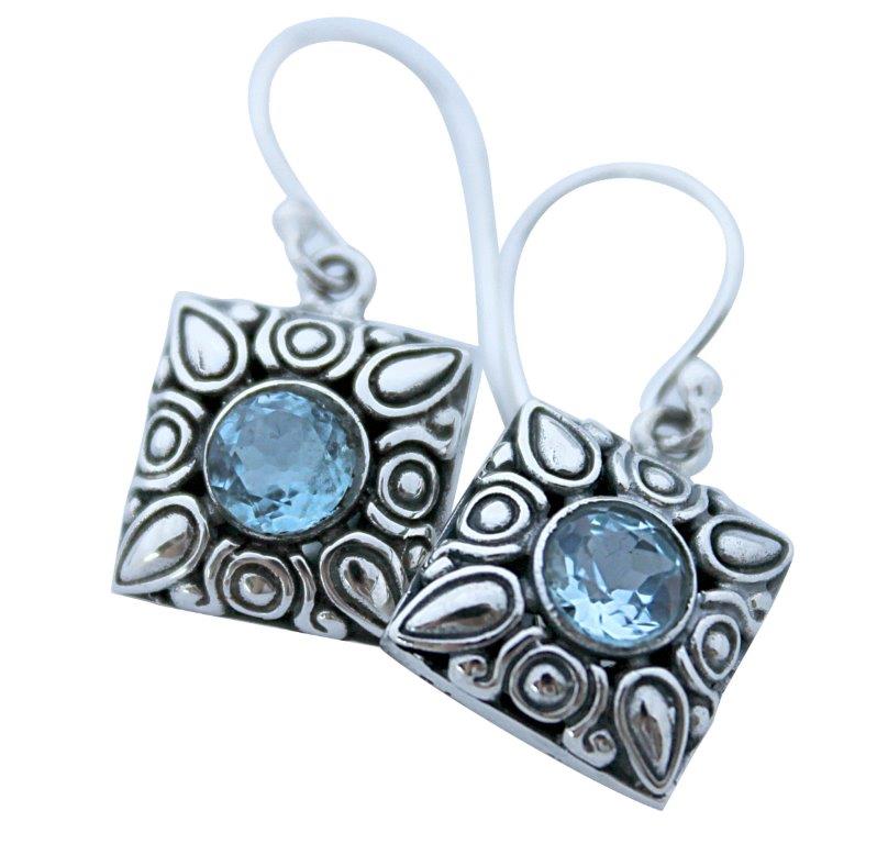 Sterling Silver and Blue Topaz Earrings - Mandi at Home
