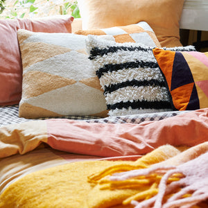 Pinstripe Shag Lumbar Cushion - Castle & Things - Mandi at Home
