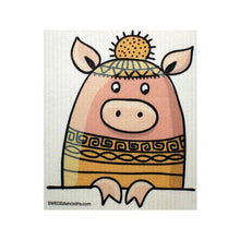 Load image into Gallery viewer, Eco-friendly SWEDE Dish Cloth - Peeking Pig - Mandi at Home