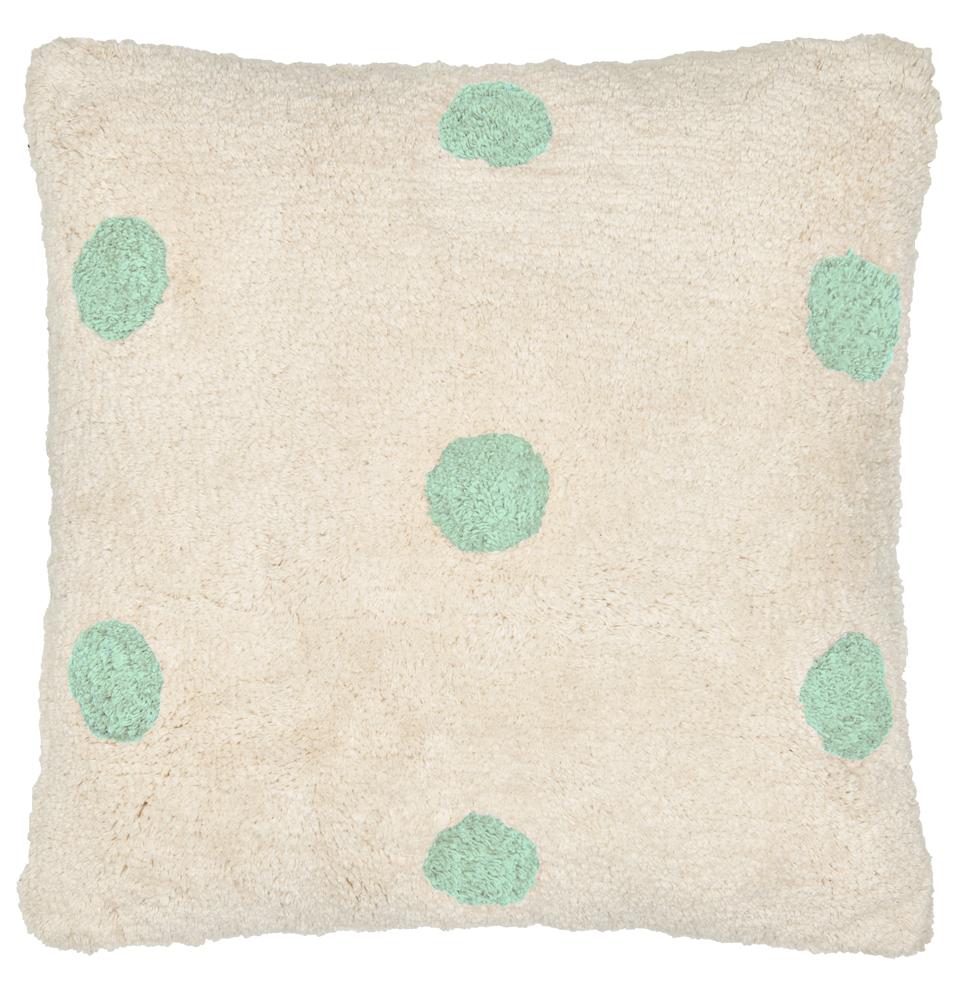 Green Spot Shag Cushion - Mandi at Home
