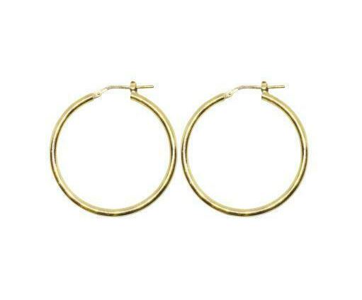 15mm Yellow Gold Plated Gypsy Hoop Earrings - Mandi at Home