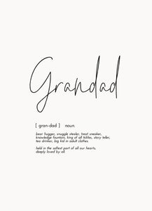 Word Print - Grandad Wall Print - Mandi at Home