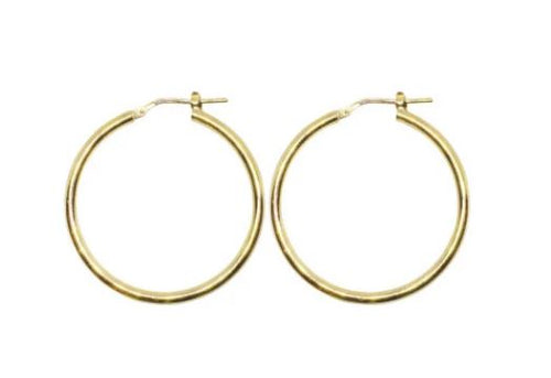 30mm Yellow Gold Plated Gypsy Hoop Earrings - Mandi at Home