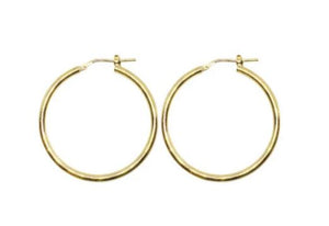12mm Yellow Gold Plated Gypsy Hoop Earrings - Mandi at Home