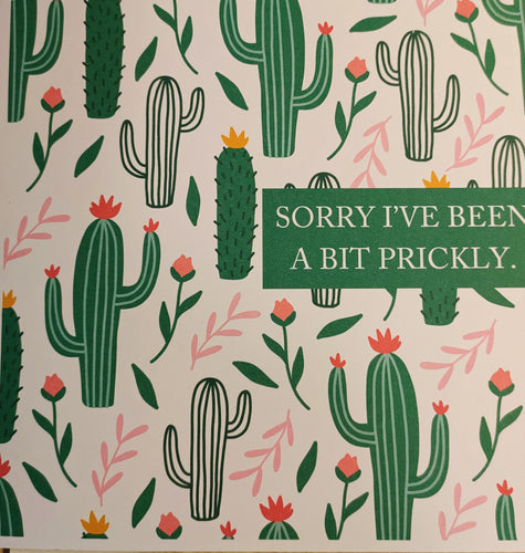 Sorry I've Been Prickly Card - Basically Paper Greeting Cards - Mandi at Home