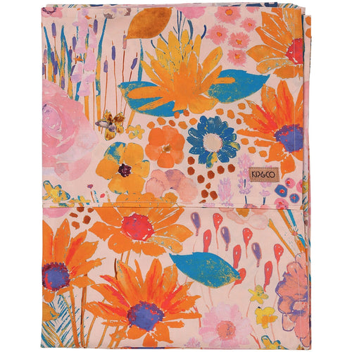 Pinky Field Of Dreams Flat Sheet - Single - Kip & Co - Delivery mid-late February - Mandi at Home