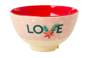 RICE - Melamine Medium Bowl with Love Print - Mandi at Home