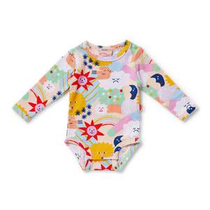 We Live In The Sky Long Sleeve Bodysuit - Halcyon Nights - Mandi at Home