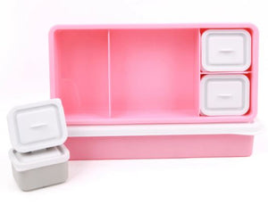 Lunch Box - Pink Base White Lid - Love Mae - Mandi at Home