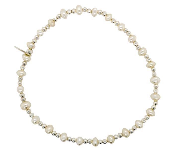 Pearl and Silver Bracelet - Mandi & Co