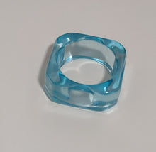 Load image into Gallery viewer, Geometric Acrylic Resin Ring - Blue - A Fox Called Wilson - Mandi at Home