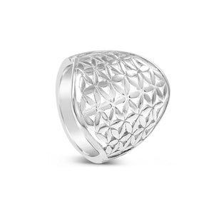 925 Sterling Silver Flower Patterned Ring - Mandi at Home
