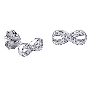 Sterling Silver Infinity CZ Stud Earrings - Mandi at Home